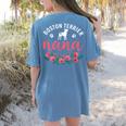Boston Terrier Grandma Nana Dog Lover Christmas Women's Comfort Colors T-Shirt Back Print Blue Jean