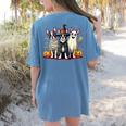 Boston Terrier Halloween Costume Mummy Witch Ghost Dog Lover For Men Women Kids Women's Comfort Colors T-Shirt Back Print Blue Jean