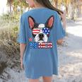 Boston Terrier Merica 4th Of July T Shirt Men Boys Dog Puppy Women's Comfort Colors T-Shirt Back Print Blue Jean
