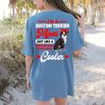 Boston Terrier Mom American Gentleman Dog Mother's Day Women's Comfort Colors T-Shirt Back Print Blue Jean