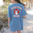 Boston Terrier Mom Dog Mother Women's Comfort Colors T-Shirt Back Print Blue Jean
