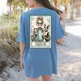 The Boston Terrier Mom Skeleton Spooky Season Halloween Women's Comfort Colors T-Shirt Back Print Blue Jean