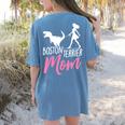 Boston Terrier Mom Boston Terrier Mom Women's Comfort Colors T-Shirt Back Print Blue Jean
