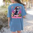 Boston Terrier Santa Claus Coffee Mug Merry Christmas Dogs Women's Comfort Colors T-Shirt Back Print Blue Jean