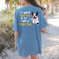 Boston Terrier Shirt I Will Find You And I Will Lick You Women's Comfort Colors T-Shirt Back Print Blue Jean