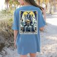Boston Terrier Tarot Card Dog Women's Comfort Colors T-Shirt Back Print Blue Jean