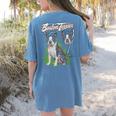 Boston Terrier Women's Comfort Colors T-Shirt Back Print Blue Jean