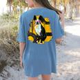 Boston Terrier s Mid-Century Modern Art s Street Grunge Women's Comfort Colors T-Shirt Back Print Blue Jean