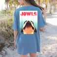Boston Terriers Jowls Dog Mom Dog Dad Women's Comfort Colors T-Shirt Back Print Blue Jean