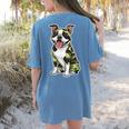 Camo Boston Terrier Pet Owner Camouflage Dog Lover Women's Comfort Colors T-Shirt Back Print Blue Jean