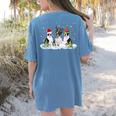 Christmas Boston Terrier Santa Dog Lover Women's Comfort Colors T-Shirt Back Print Blue Jean