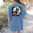 Cute Boston Terrier Halloween Costume Dog Lover Women Girls Women's Comfort Colors T-Shirt Back Print Blue Jean