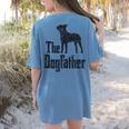 The Dogfather Boston Terrier Dog Funny Dog Gift T-Shirt For Men Women Girls Kids Women's Comfort Colors T-Shirt Back Print Blue Jean