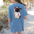 Girls I Heart Mom Love Mama Boston Terrier Dog Lover Women's Comfort Colors T-Shirt Back Print Blue Jean