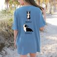 Inhale Exhale Yoga Boston Terrier Tshirt Women's Comfort Colors T-Shirt Back Print Blue Jean