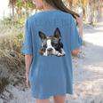 Love Is Boston Terrier Bostie Women's Comfort Colors T-Shirt Back Print Blue Jean