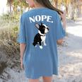 Love NOPE Boston Terrier Dog Lover Women's Comfort Colors T-Shirt Back Print Blue Jean