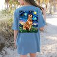 Red Heeler Starry Night Cattle Dog Colorful Art By Aja For Men Women Girls Kids Women's Comfort Colors T-Shirt Back Print Blue Jean