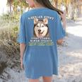 Siberian Husky Professional Human Trainer Women's Comfort Colors T-Shirt Back Print Blue Jean