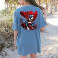 Super Power Superhero Boston Terrier Dog For Men Women Kids Women's Comfort Colors T-Shirt Back Print Blue Jean
