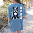 USA Flag Boston Terrier Best Dog Mom Ever 2025 Women's Comfort Colors T-Shirt Back Print Blue Jean