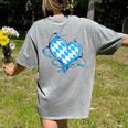 Bavarian Flag As Heart Blue Diamond Bavaria Women's Comfort Colors T-Shirt Back Print Grey