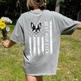 Best Boston Terrier Dog Mom Ever USA Flag For Men Women Kids Women's Comfort Colors T-Shirt Back Print Grey