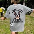 Bostie Mama Dog Dad Boston Terrier For Men Women Women's Comfort Colors T-Shirt Back Print Grey