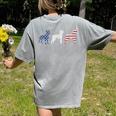 Boston Terrier 4th Of July Dog Patriotic USA Flag Man Woman Women's Comfort Colors T-Shirt Back Print Grey