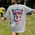 Boston Terrier 4th Of July US Merica Bostie Dog Patriotic For Men Women Kids Women's Comfort Colors T-Shirt Back Print Grey