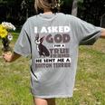 Boston Terrier American Gentleman Non-Sporting Dog Lover Women's Comfort Colors T-Shirt Back Print Grey