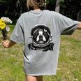 Boston Terrier Astronaut Shirt Spaceman Dog Space Lover Women's Comfort Colors T-Shirt Back Print Grey