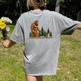 Boston Terrier Bigfoot Dog Walking Dog Mom Dad Kids Women's Comfort Colors T-Shirt Back Print Grey