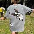 Boston Terrier Bostie Dog Kids Boys Girls Women's Comfort Colors T-Shirt Back Print Grey