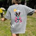 Boston Terrier Boston Bull Terrier Women's Comfort Colors T-Shirt Back Print Grey