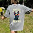 Boston Terrier Dad Boston Bull Bostie Dog Women's Comfort Colors T-Shirt Back Print Grey