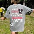 Boston Terrier Dog Bostie Halloween Costume Dog For Kids Women's Comfort Colors T-Shirt Back Print Grey