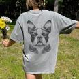 Boston Terrier Dog Bostie Nature Memorial Idea Men Women Women's Comfort Colors T-Shirt Back Print Grey