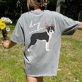 Boston Terrier Dog Mom Woman Women Women's Comfort Colors T-Shirt Back Print Grey