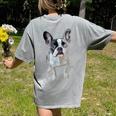 Boston Terrier Dog Motif Pet Art Boston Terrier Men Women Kids Women's Comfort Colors T-Shirt Back Print Grey