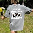 Boston Terrier Dog Official Sleep Pajamas Nightgown Women's Comfort Colors T-Shirt Back Print Grey