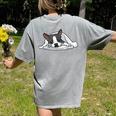 Boston Terrier Dog Official Sleeping Men Women Girls Kids Women's Comfort Colors T-Shirt Back Print Grey