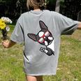 Boston Terrier Dog From Side Boston Bull Women's Comfort Colors T-Shirt Back Print Grey