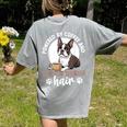 Boston Terrier Dog Women's Comfort Colors T-Shirt Back Print Grey