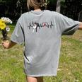 Boston Terrier EKG Heartbeat Heart Line Dog Lovers Women's Comfort Colors T-Shirt Back Print Grey