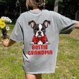 Boston Terrier Grandma Dog Lovers Puppy Bostie Owner Women's Comfort Colors T-Shirt Back Print Grey