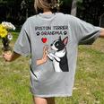 Boston Terrier Grandma Mother's Day Dog Mom Women's Comfort Colors T-Shirt Back Print Grey