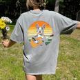 Boston Terrier Guitar Retro Women's Comfort Colors T-Shirt Back Print Grey