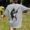 Boston Terrier Guitar Women's Comfort Colors T-Shirt Back Print Grey