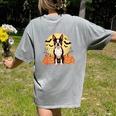 Boston Terrier Halloween Dog Lover Pumpkin Costume Women's Comfort Colors T-Shirt Back Print Grey